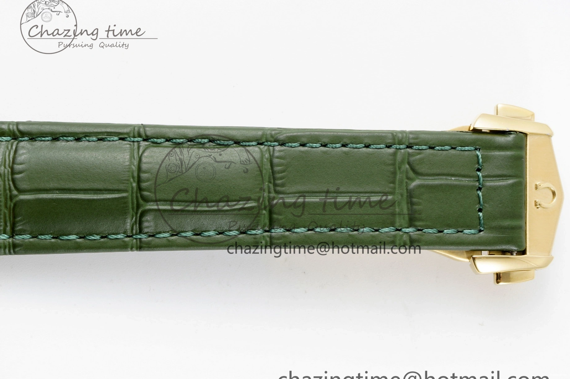 0205 Speedmaster Moonwatch in Moonshine Gold YG RMF Best Edition Green Dial on Green Leather Strap Manual Chrono EasyCare 7832